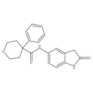 N-(2-oxoindolin-5-yl)-4-phenyltetrahydro-2H-pyran-4-carboxamide Structure