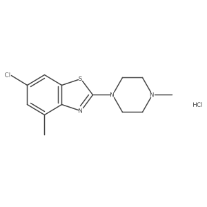 6-Chloro-4-methyl-2-(4-methylpiperazin-1-yl)benzo[d]thiazole hydrochloride结构式