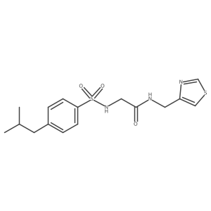 2-[[[4-(2-Methylpropyl)phenyl]sulfonyl]amino]-N-(4-thiazolylmethyl)acetamide Structure