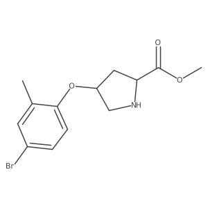 rel-Methyl (2R,4R)-4-(4-bromo-2-methylphenoxy)pyrrolidine-2-carboxylate Structure