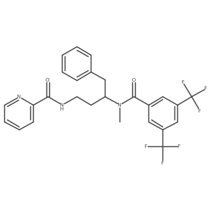 Pyridine-2-carboxylic acid {(S)-3-[(3,5-bis-trifluoromethyl-benzoyl)-methyl-amino]-4-phenyl-butyl}-amide结构式