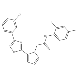 2-{2-[3-(3-chlorophenyl)-1,2,4-oxadiazol-5-yl]-1H-pyrrol-1-yl}-N-(2-fluoro-4-methylphenyl)acetamide结构式
