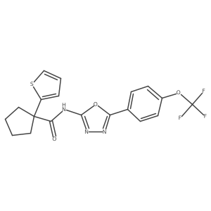 1-(thiophen-2-yl)-N-(5-(4-(trifluoromethoxy)phenyl)-1,3,4-oxadiazol-2-yl)cyclopentanecarboxamide Structure