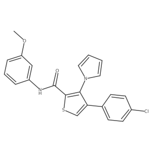 4-(4-chlorophenyl)-N-(3-methoxyphenyl)-3-(1H-pyrrol-1-yl)thiophene-2-carboxamide结构式