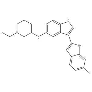 N-(1-ethyl-3-piperidinyl)-3-(6-methyl-1H-indol-2-yl)-1H-Indazol-5-amine结构式