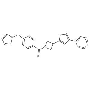 (4-((1H-imidazol-1-yl)methyl)phenyl)(3-(3-(pyrazin-2-yl)-1,2,4-oxadiazol-5-yl)azetidin-1-yl)methanone Structure