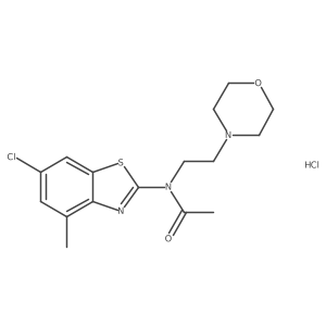 N-(6-chloro-4-methylbenzo[d]thiazol-2-yl)-N-(2-morpholinoethyl)acetamide hydrochloride结构式