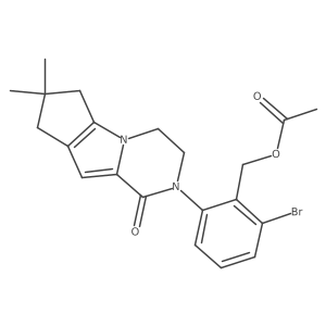 2-Bromo-6-[7,7-dimethyl-1-oxo-3,4,7,8-tetrahydro-1H-cyclopenta[4,5]pyrrolo[1,2-a]pyrazin-2(6H)-yl]benzyl Acetate Structure