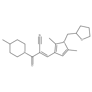 3-{2,5-dimethyl-1-[(oxolan-2-yl)methyl]-1H-pyrrol-3-yl}-2-(4-methylpiperidine-1-carbonyl)prop-2-enenitrile Structure