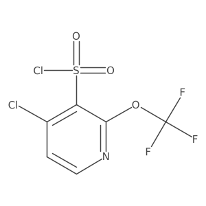 4-Chloro-2-(trifluoromethoxy)pyridine-3-sulfonyl chloride结构式