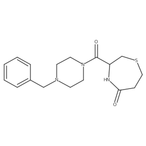 3-(4-Benzylpiperazine-1-carbonyl)-1,4-thiazepan-5-one Structure