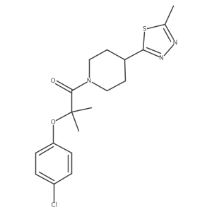 2-(4-Chlorophenoxy)-2-methyl-1-[4-(5-methyl-1,3,4-thiadiazol-2-yl)piperidin-1-yl]propan-1-one结构式