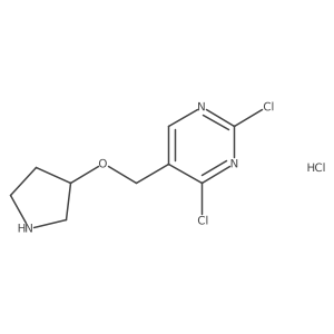 2,4-Dichloro-5-((R)-pyrrolidin-3-yloxymethyl)pyrimidine hydrochloride结构式