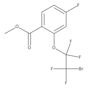 Benzoic acid, 2-(2-bromo-1,1,2,2-tetrafluoroethoxy)-4-fluoro-, methyl ester结构式