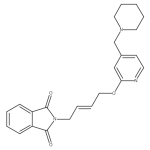 (E)-2-(4-((4-(Piperidin-1-ylmethyl)pyridin-2-yl)oxy)but-2-en-1-yl)isoindoline-1,3-dione结构式