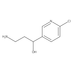 3-Amino-1-(6-chloropyridin-3-yl)propan-1-ol结构式