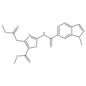 methyl 4-(2-methoxy-2-oxoethyl)-2-{[(1-methyl-1H-indol-6-yl)carbonyl]amino}-1,3-thiazole-5-carboxylate结构式