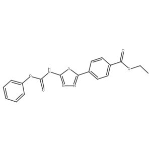 4-[5-[(Phenoxycarbonyl)amino]-1,3,4-thiadiazol-2-yl]benzoic acid ethyl ester结构式