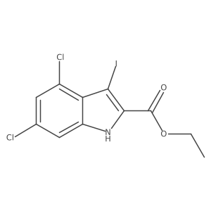 Ethyl 4,6-dichloro-3-iodo-1H-indole-2-carboxylate结构式