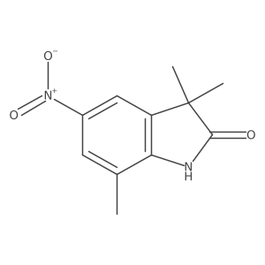 1,3-Dihydro-3,3,7-trimethyl-5-nitro-2H-indol-2-one结构式