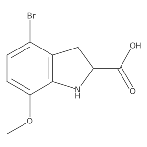 4-Bromo-7-methoxy-2,3-dihydro-1H-indole-2-carboxylic acid Structure