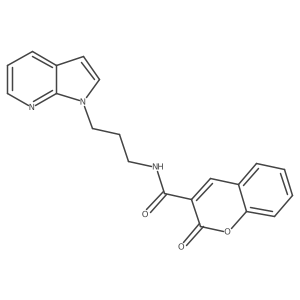 N-(3-(1H-pyrrolo[2,3-b]pyridin-1-yl)propyl)-2-oxo-2H-chromene-3-carboxamide结构式