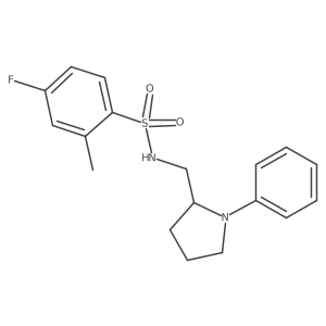 4-fluoro-2-methyl-N-((1-phenylpyrrolidin-2-yl)methyl)benzenesulfonamide结构式