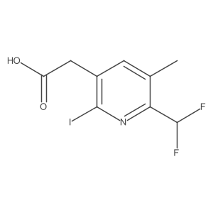 2-(6-(Difluoromethyl)-2-iodo-5-methylpyridin-3-yl)acetic acid Structure