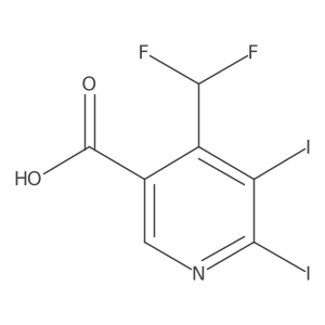 4-(Difluoromethyl)-5,6-diiodonicotinic acid结构式