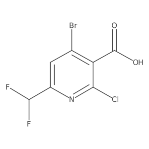 4-Bromo-2-chloro-6-(difluoromethyl)nicotinic acid Structure