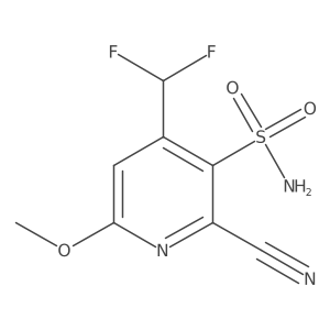 2-Cyano-4-(difluoromethyl)-6-methoxypyridine-3-sulfonamide Structure