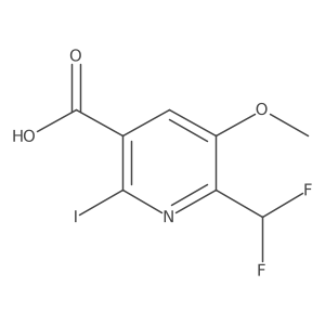 2-(Difluoromethyl)-6-iodo-3-methoxypyridine-5-carboxylic acid结构式