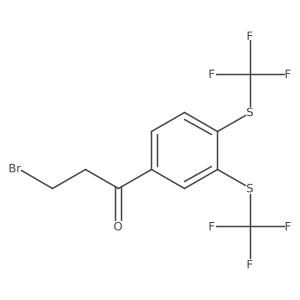 1-(3,4-Bis(trifluoromethylthio)phenyl)-3-bromopropan-1-one Structure