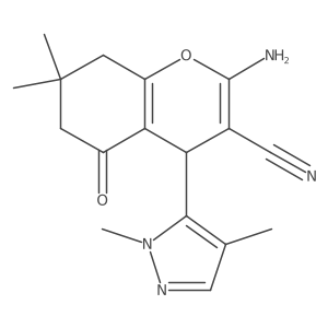 2-Amino-4-(1,4-dimethyl-1H-pyrazol-5-yl)-7,7-dimethyl-5-oxo-5,6,7,8-tetrahydro-4H-chromene-3-carbonitrile Structure