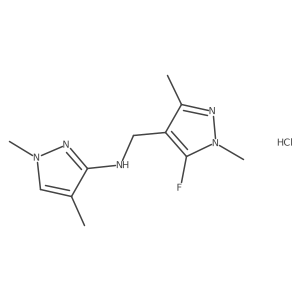 N-[(5-fluoro-1,3-dimethylpyrazol-4-yl)methyl]-1,4-dimethylpyrazol-3-amine;hydrochloride结构式