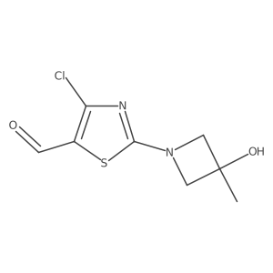 4-Chloro-2-(3-hydroxy-3-methylazetidin-1-yl)-1,3-thiazole-5-carbaldehyde结构式