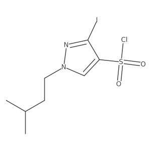 3-Iodo-1-(3-methylbutyl)pyrazole-4-sulfonyl chloride Structure