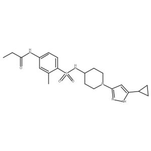 N-(4-(N-(1-(5-cyclopropyl-1H-pyrazol-3-yl)piperidin-4-yl)sulfamoyl)-3-methylphenyl)propionamide Structure