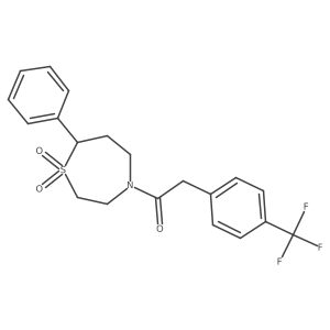 1-(1,1-Dioxido-7-phenyl-1,4-thiazepan-4-yl)-2-(4-(trifluoromethyl)phenyl)ethanone结构式