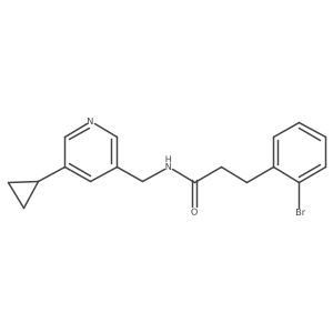 3-(2-bromophenyl)-N-[(5-cyclopropylpyridin-3-yl)methyl]propanamide结构式