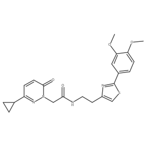 2-(3-cyclopropyl-6-oxopyridazin-1(6H)-yl)-N-(2-(2-(3,4-dimethoxyphenyl)thiazol-4-yl)ethyl)acetamide结构式