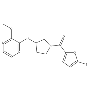 (5-Bromofuran-2-yl)(3-((3-methoxypyrazin-2-yl)oxy)pyrrolidin-1-yl)methanone结构式