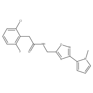 2-(2-chloro-6-fluorophenyl)-N-((3-(1-methyl-1H-pyrrol-2-yl)-1,2,4-oxadiazol-5-yl)methyl)acetamide Structure