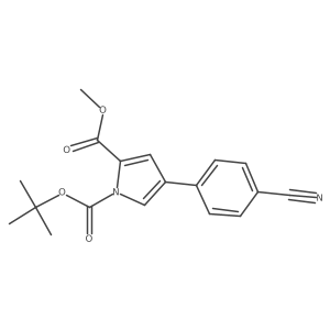 1-tert-Butyl 2-methyl 4-(4-cyanophenyl)-1H-pyrrole-1,2-dicarboxylate Structure