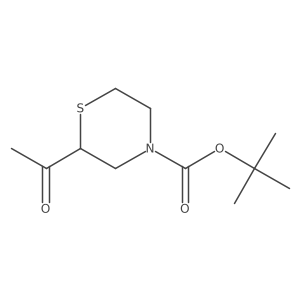 Tert-butyl 2-acetylthiomorpholine-4-carboxylate结构式