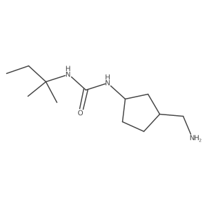 rac-1-[(1R,3S)-3-(aminomethyl)cyclopentyl]-3-(2-methylbutan-2-yl)urea结构式