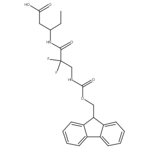 (3R)-3-[3-({[(9H-fluoren-9-yl)methoxy]carbonyl}amino)-2,2-difluoropropanamido]pentanoic acid结构式