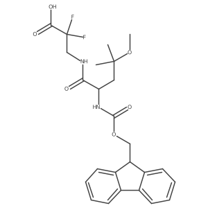 3-[2-({[(9H-fluoren-9-yl)methoxy]carbonyl}amino)-4-methoxy-4-methylpentanamido]-2,2-difluoropropanoic acid结构式