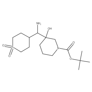 Tert-butyl 3-[amino(1,1-dioxo-1lambda6-thian-4-yl)methyl]-3-hydroxypiperidine-1-carboxylate Structure