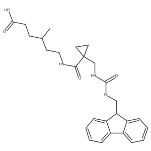 6-({1-[({[(9H-fluoren-9-yl)methoxy]carbonyl}amino)methyl]cyclopropyl}formamido)-4-methylhexanoic acid结构式